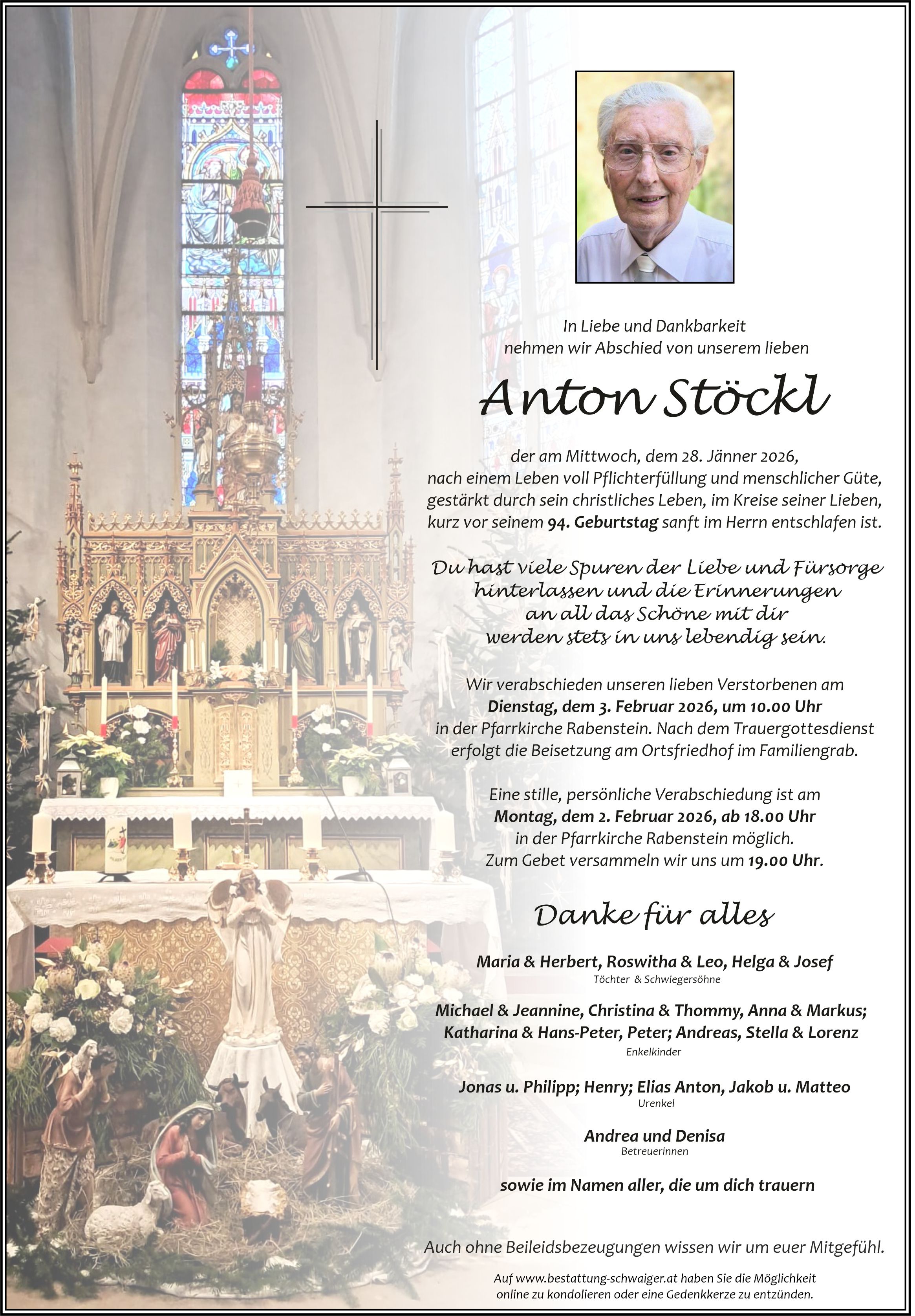 Parte / Bestattung Schwaiger